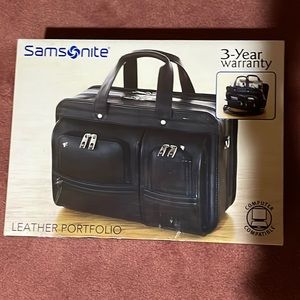 SAMSONITE LEATHER PORTFOLIO CLUTCH BRIEF CASE